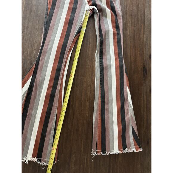 Saints & Hearts Pants Jeans Bell Bottoms Flare Striped Fall Colors XS - Picture 6 of 10